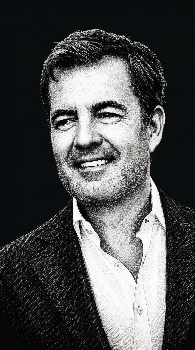Illustrated portrait of Manuel Molina